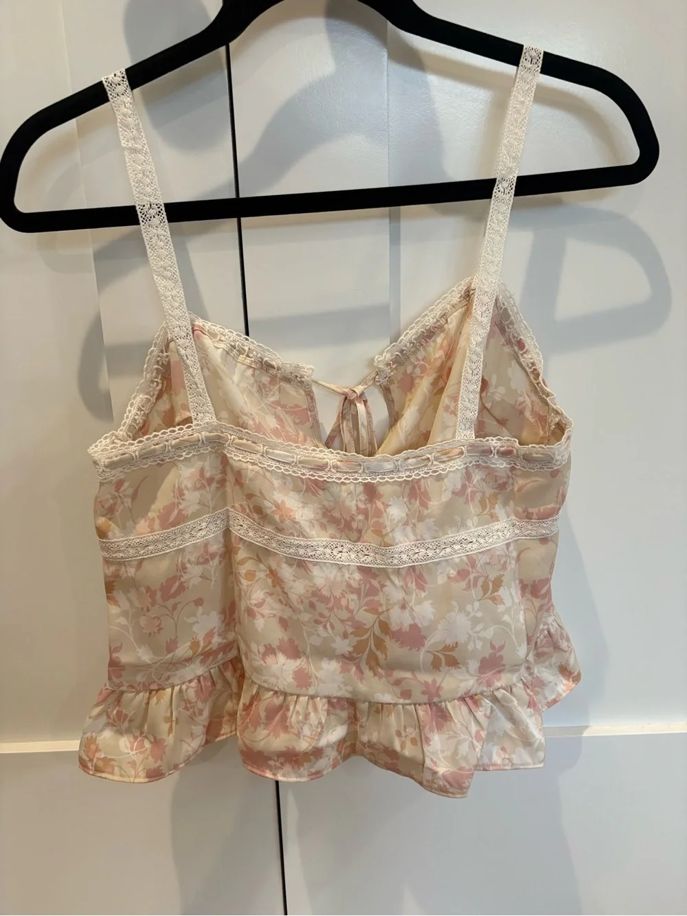 NEW Anthropologie floral Lace-Trim Camisole Tank Top - size MEDIUM